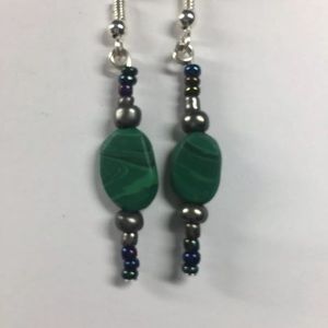 Real Malachite & 925 earrings